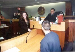 Photo: Deputy District Attorney questions juvenile before a Juvenile Court judge